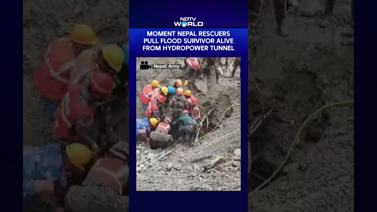 Nepal Floods: Moment Rescuers Pull Flood Survivor Alive From Hydropower Tunnel