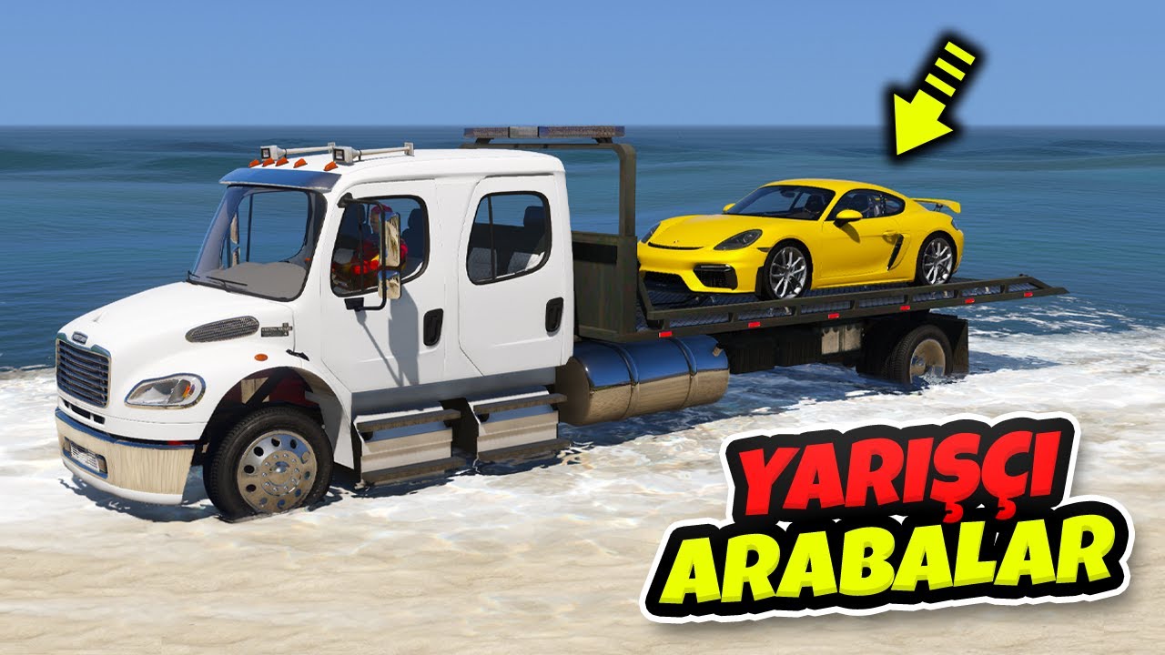 Yarışçı Arabalar Çekici ile Sahilden Kurtarılıyor - GTA 5