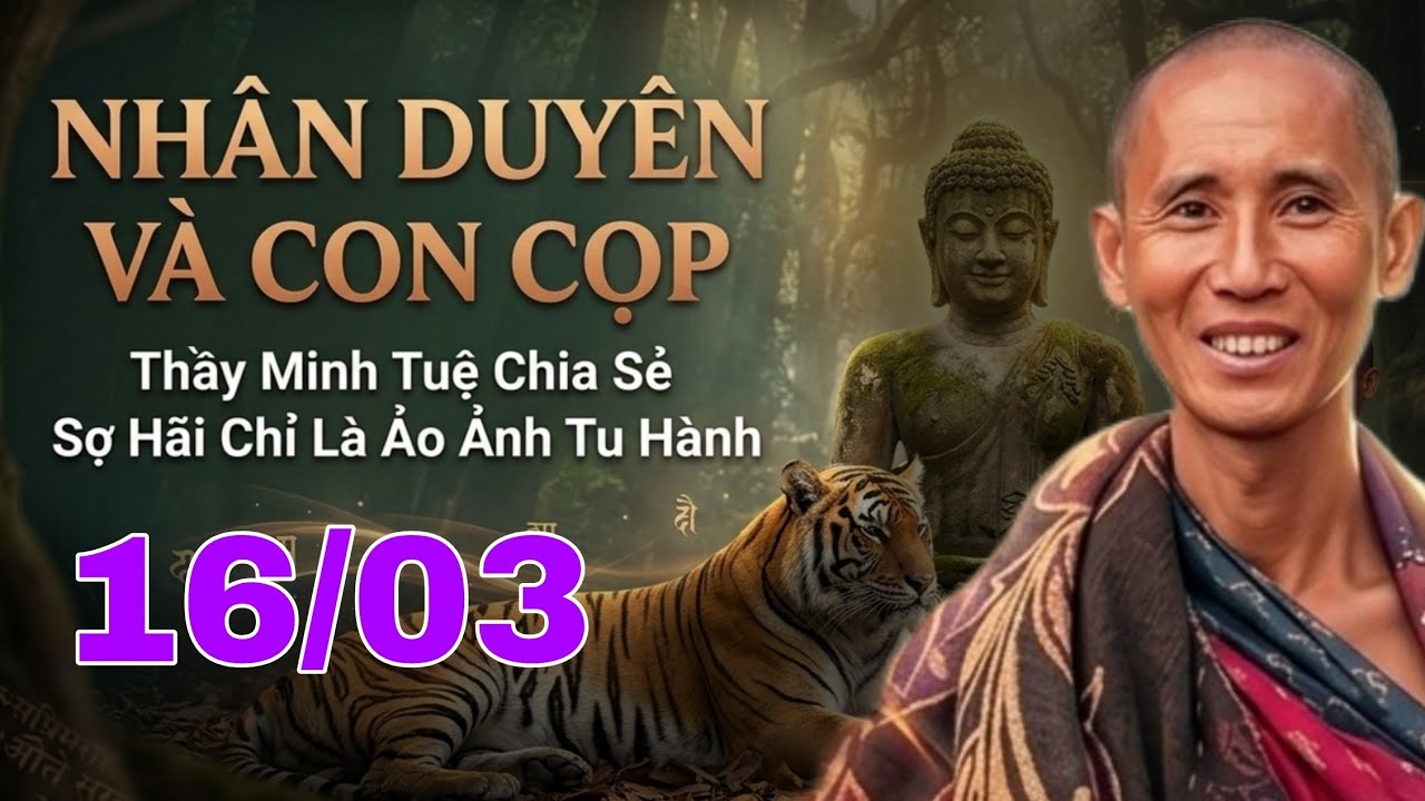 16/03 Thầy Minh Tuệ Chia Sẻ về Nhân Duyên và Con Cọp – Sợ Hãi Chỉ Là Ảo Ảnh Tu Hành