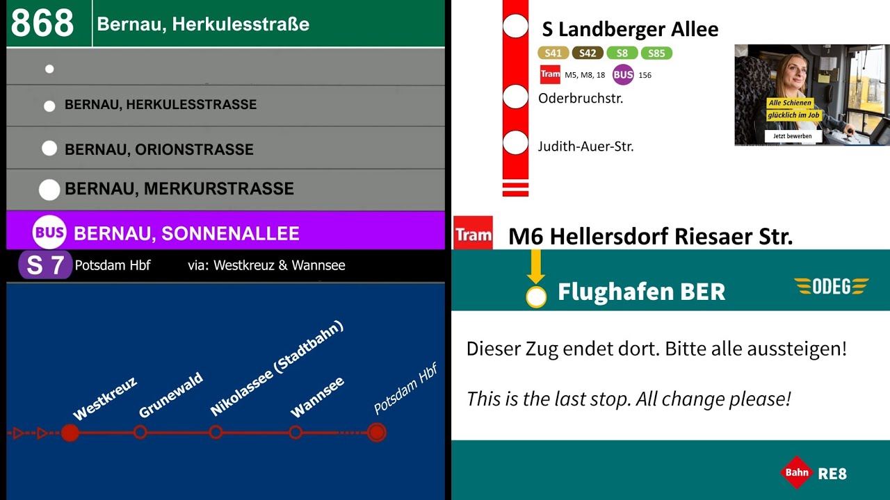 Ansagenmix 6 mit S-Bahn Berlin, BVG, DB Regio, ODEG und BBG