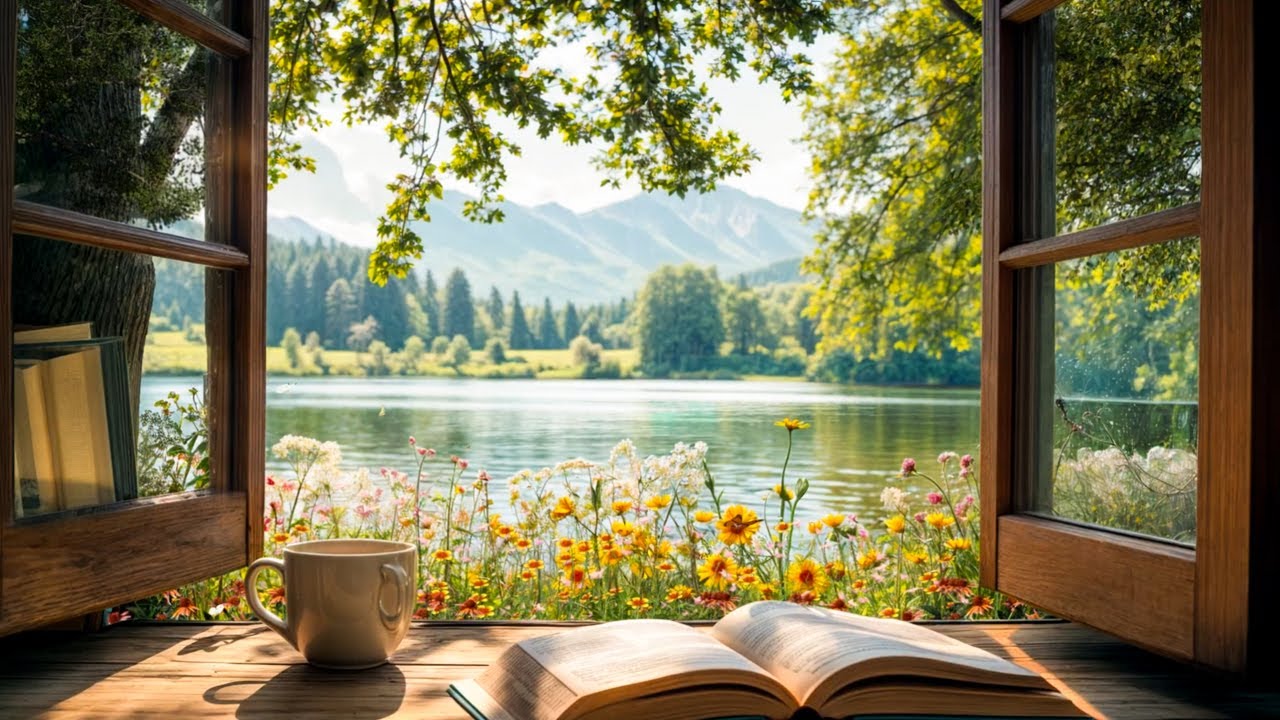 Peaceful Window Scene Facing the Lake 🌿 A Slow Moment for Relax and Ease