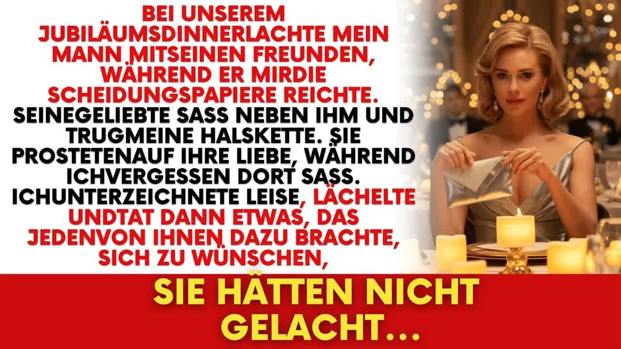 Beim Jubiläumsdinner gab mein Mann mir die Scheidung — Meine Rache war UNBEZAHLBAR!