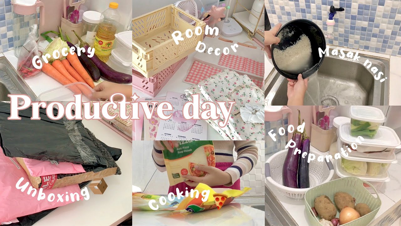 A day in my life as anak kost buat pizza, unboxing room decor, food preparation ⋆˙⟡♡