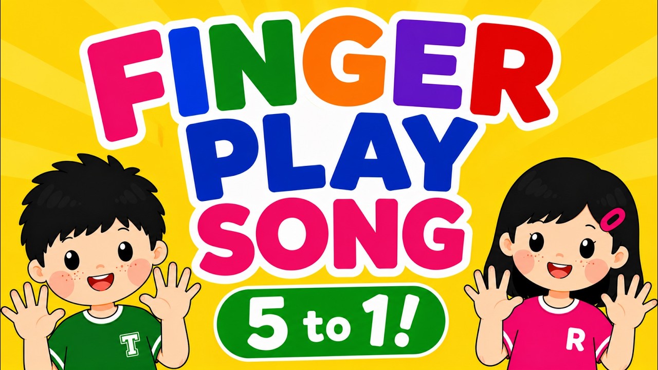 Finger Play Song | Count from 5 to 1 | Clap, Butterfly, OK, Cut & Shhh!
