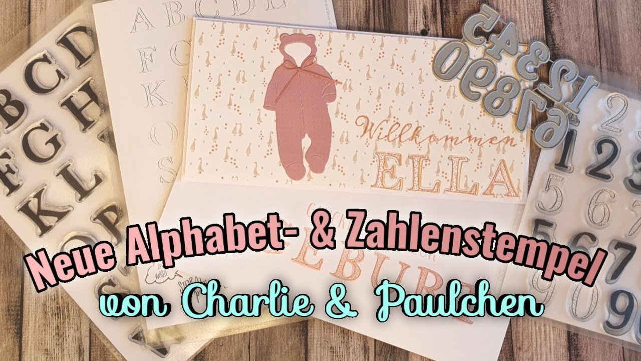 Neues Stempelset Alphabet und Zahlen & Bastelideen von Charlie & Paulchen | Karten basteln |