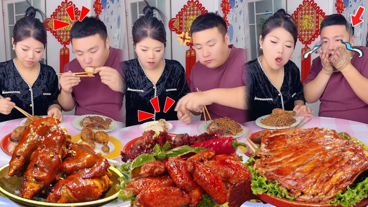 蠢老公天天吃独食回回都不改正，我直接拿胶带将他的双手和嘴巴都粘住，罚他这次只能看不能吃最后老公被馋到欲哭无泪