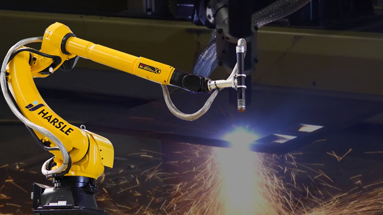 HARSLE Automatic Hypertherm Plasma Power with Fanuc 7-Axis Robot for Bevel Cutting