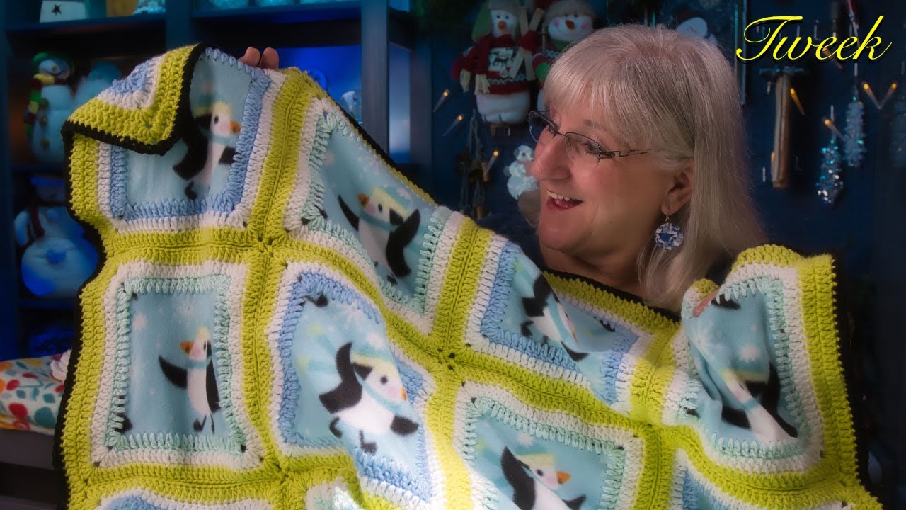 How to make a CROCHETED BLANKET using FLEECE SQUARES, step by step fun