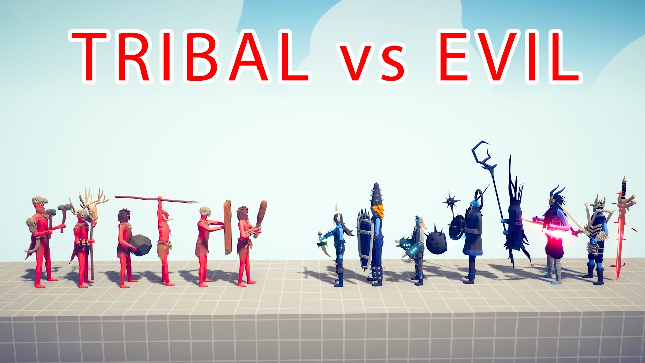 TRIBAL Team vs EVIL Team - Totally Accurate Battle Simulator TABS