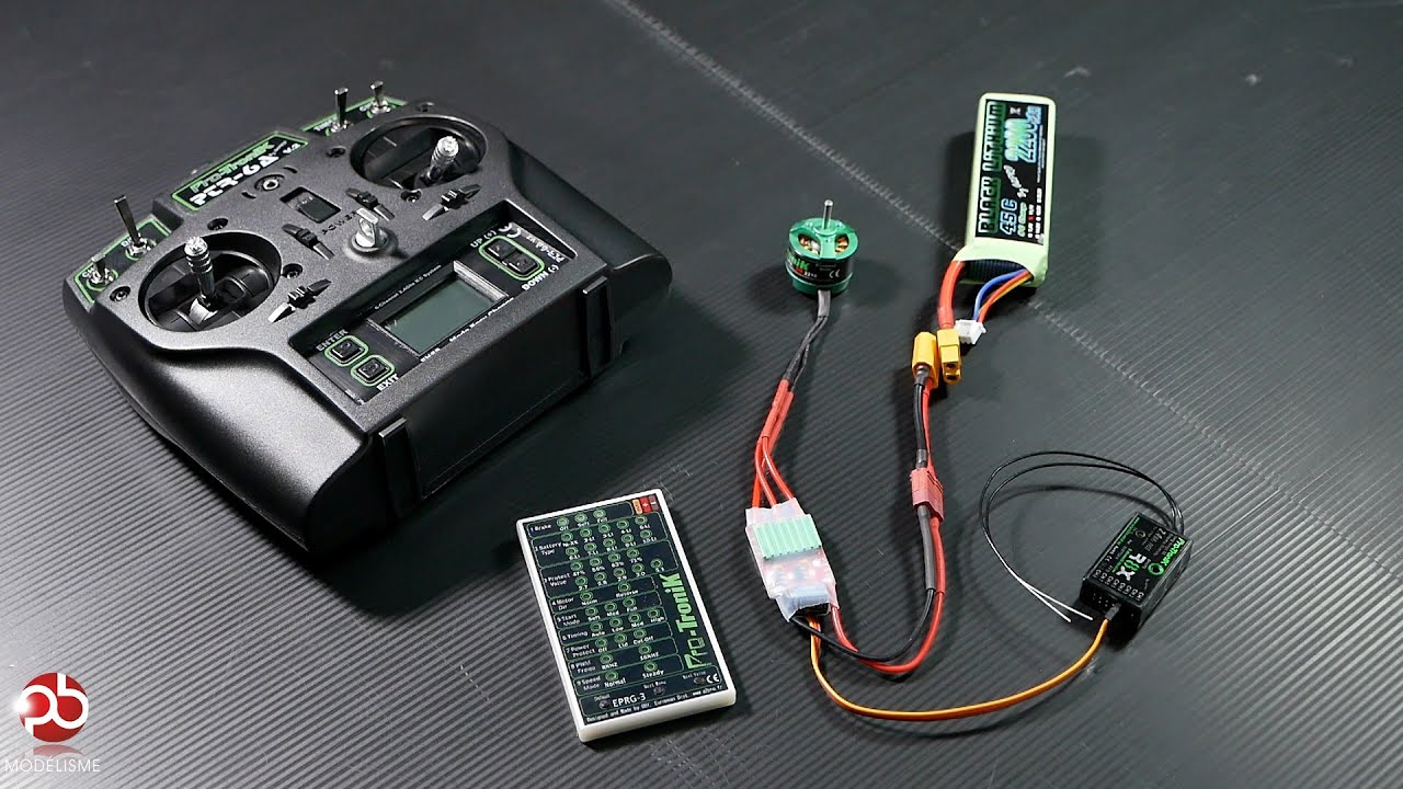 Comment param&eacute;trer un contr&ocirc;leur brushless (Ici Pro-Tronik) pour avion RC ?