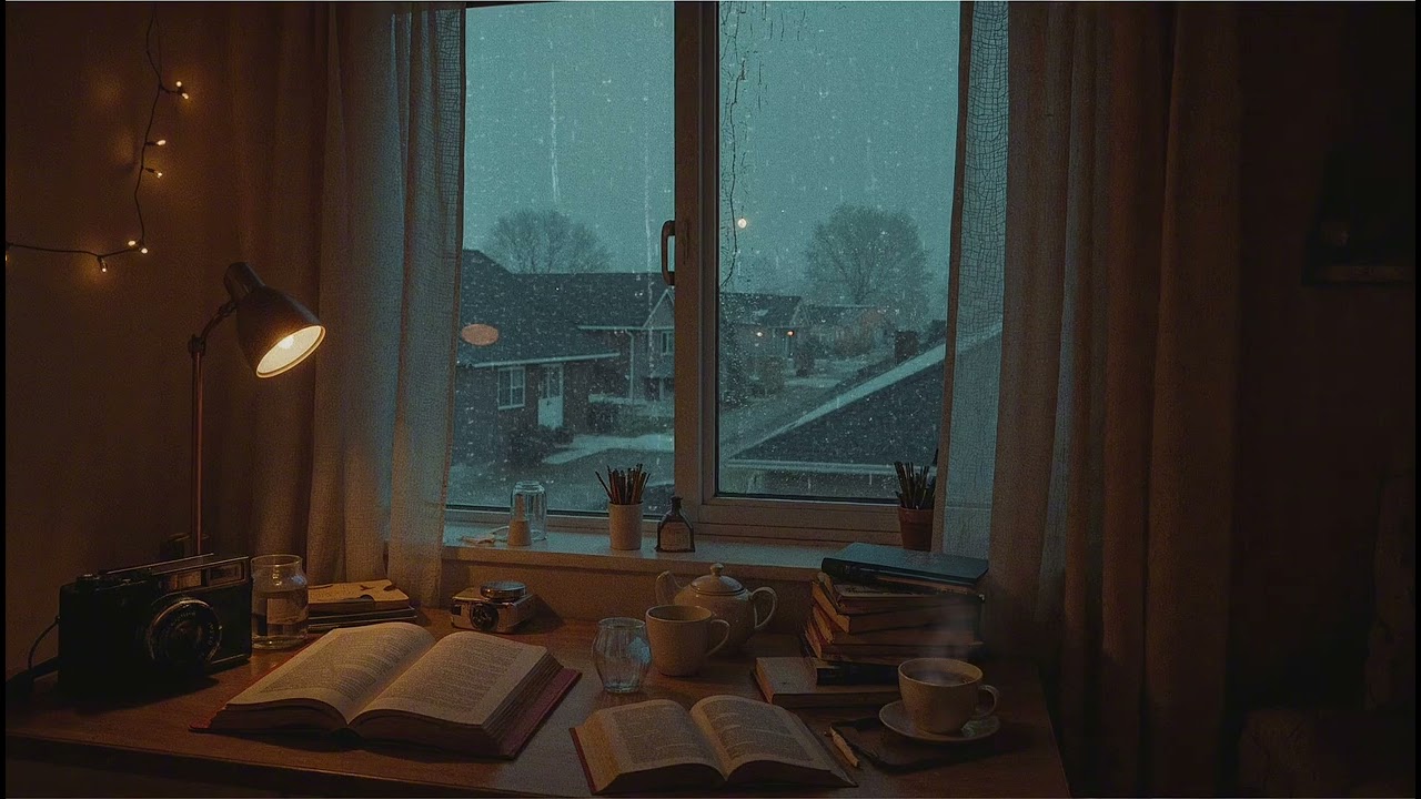 Cozy Rainy Study Desk Ambience 🌧️ | Relaxing Rain Sounds for Focus, Study & Sleep