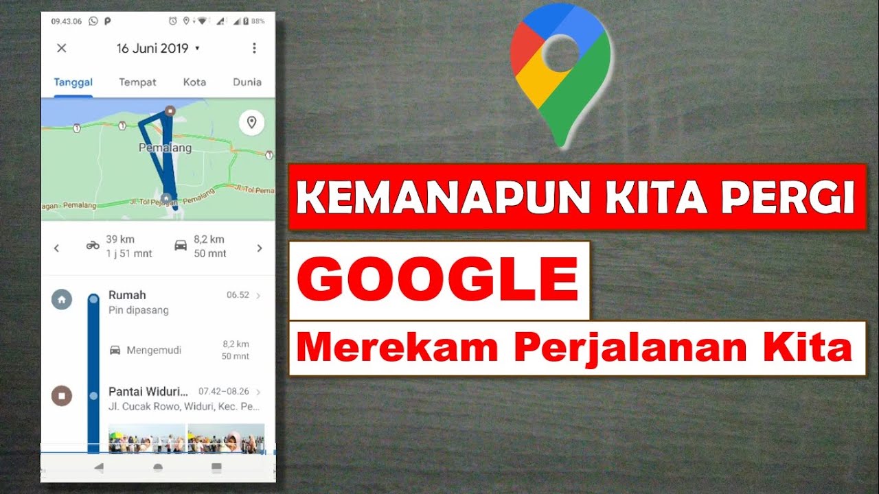 Cara melihat histori perjalanan di google maps