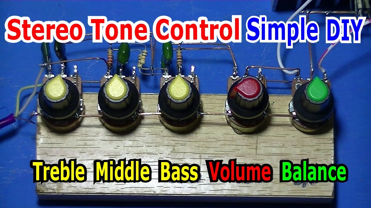 Stereo Treble Middle Bass Tone Control with Volume and Balance Circuit