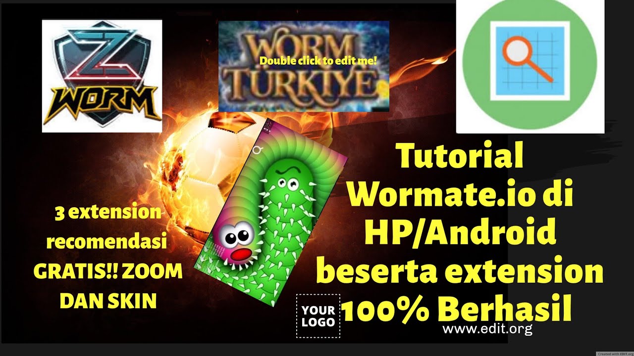 Lengkap!! Tutorial main wormate di HP/ANDROID serta cara pasang extension ZOOM dan SKIN CANTIK FREE