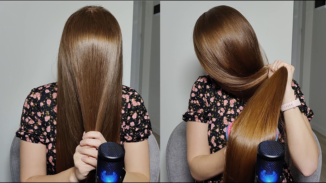 Hair over face ASMR very long hair covers the face ✨ So shiny and silky (preview)