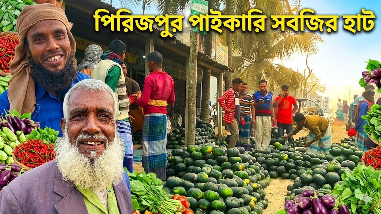 বিশাল পাইকারি সবজির হাট পিরিজপুর || Larger wholesale vegetable market Pirijpur Bajitpur Kishoreganj