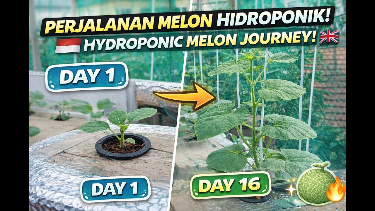 🍈 Progress Melon Hidroponik NFT & MACHIDA | Rooftop Day 1–16