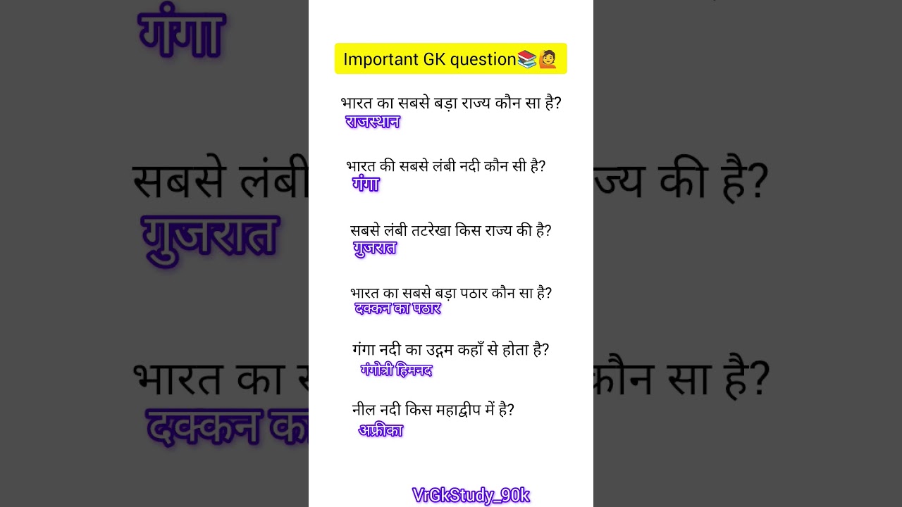Geography se related most important GK question📚🙋 