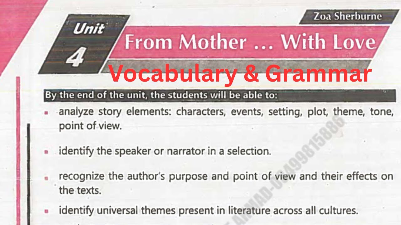 From Mother With Love | Class 11 English |  Summary, Vocabulary, Grammar | FBISE & Punjab Board