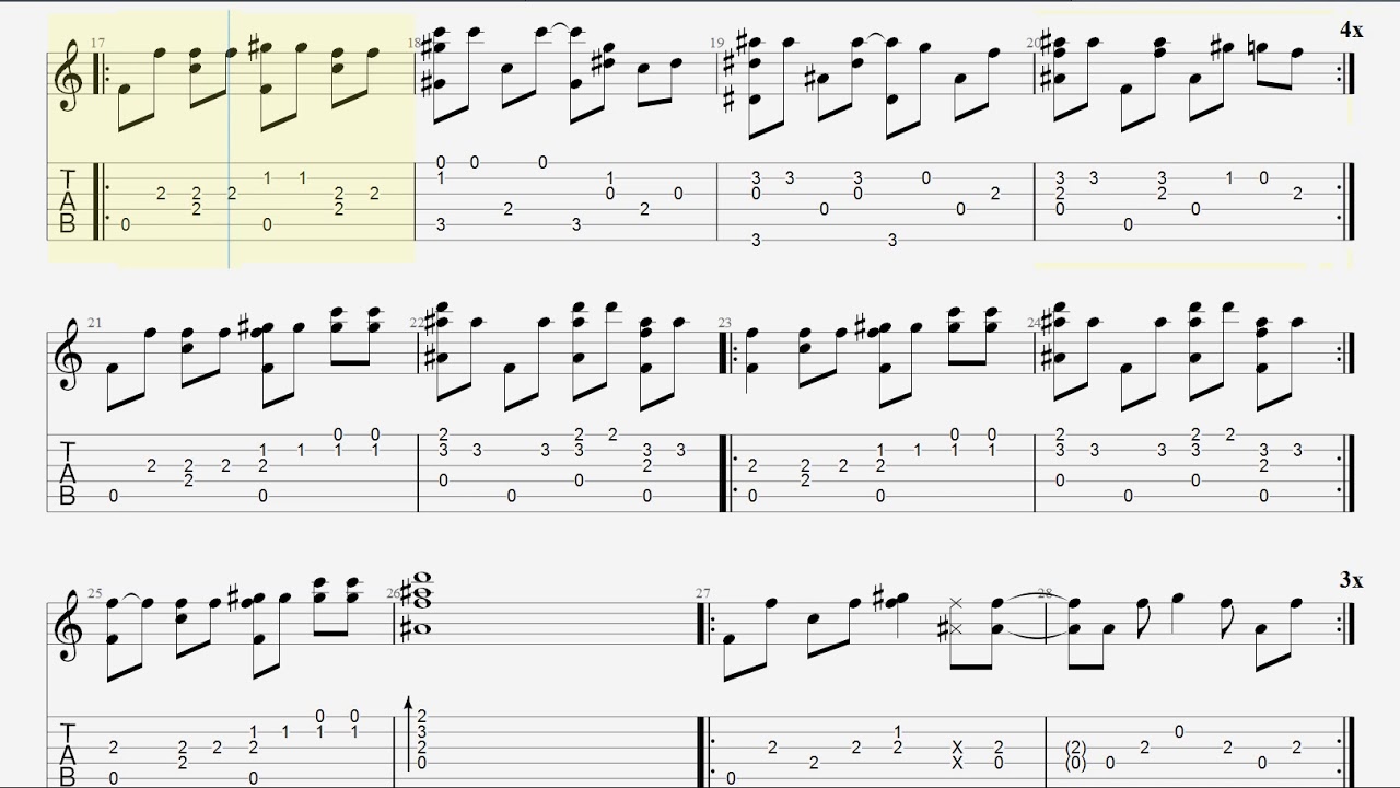 Mad World - Gary Jules - Fingerstyle Guitar TAB