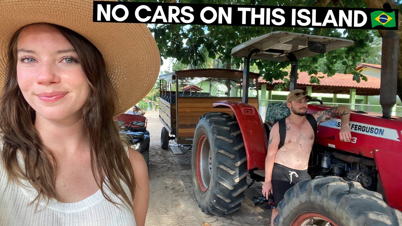 VISITING MORERÉ BEACH BY TRACTOR (NO CARS ON THIS ISLAND) 🇧🇷 BOIPEBA BRAZIL TRAVEL