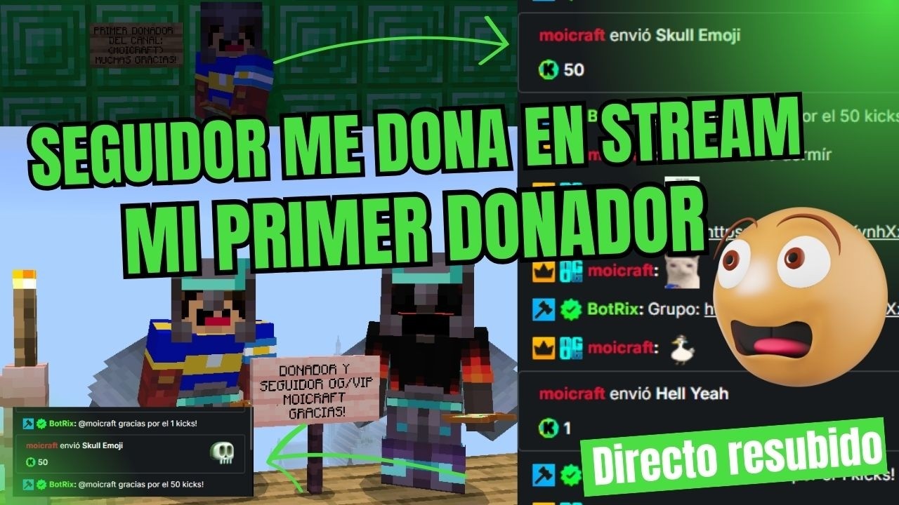 Seguidor me DONA en Stream... Mi primer Donador (Moicraft) | Minecraft
