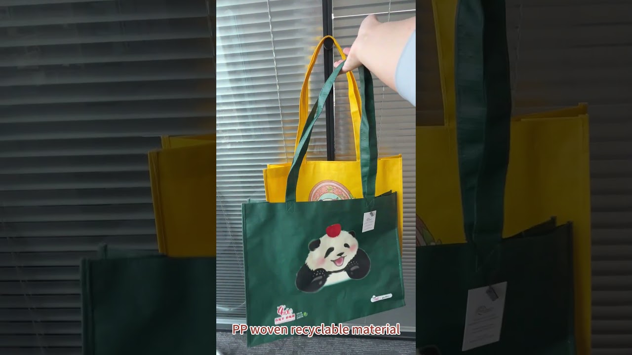 PP woven shopping tote bag custom pattern LOGO #ppwovenbag #shoppingbag #totebag #custombag
