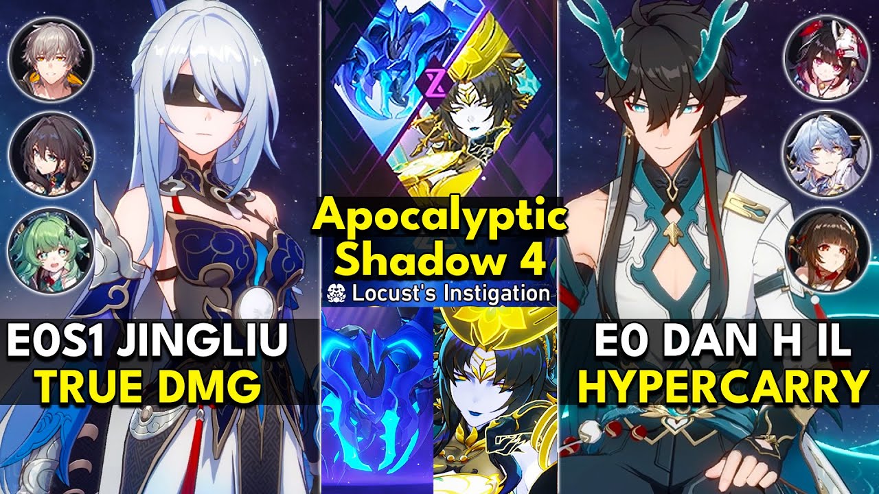 E0S1 Jingliu True DMG & E0 Dan Heng IL Hyper | Apocalyptic Shadow Floor 4 3 Stars |Honkai: Star Rail