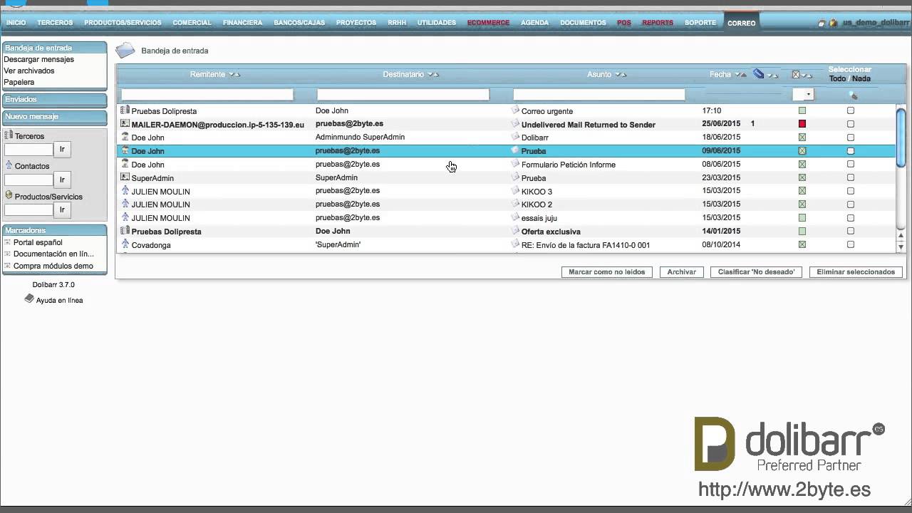 M&oacute;dulo 2Webmail STS  - ERP & CRM Dolibarr - Cliente de correo integrado con Dolibarr