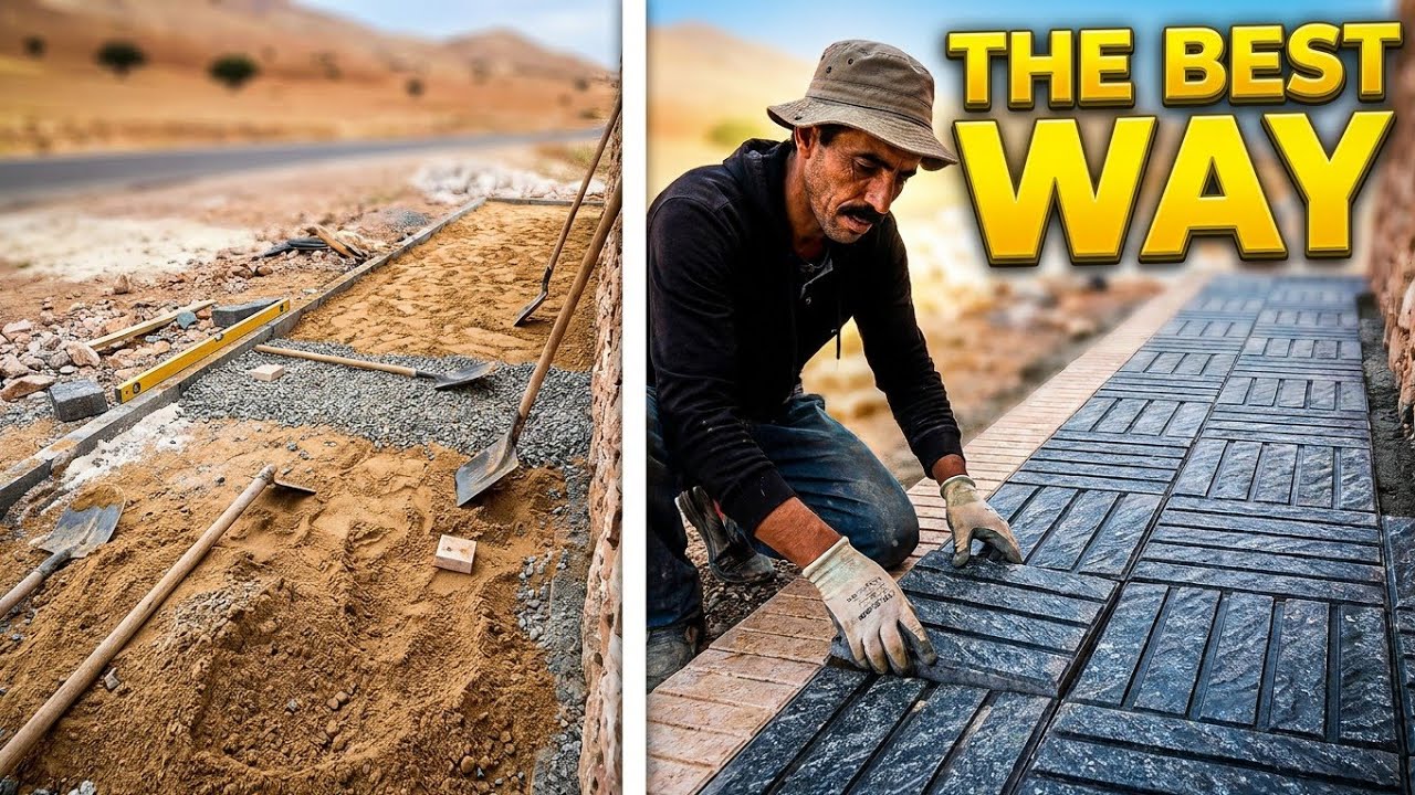 The correct way to make the sidewalk in front of the house | Watch the best way for workers