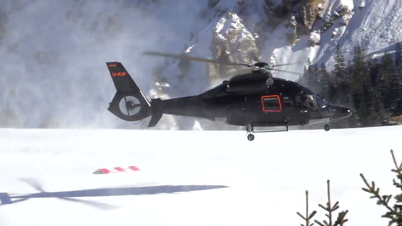 Luxurious Airbus Helicopters H155 (ec155) landing & takeoff at Courchevel | #helicopter