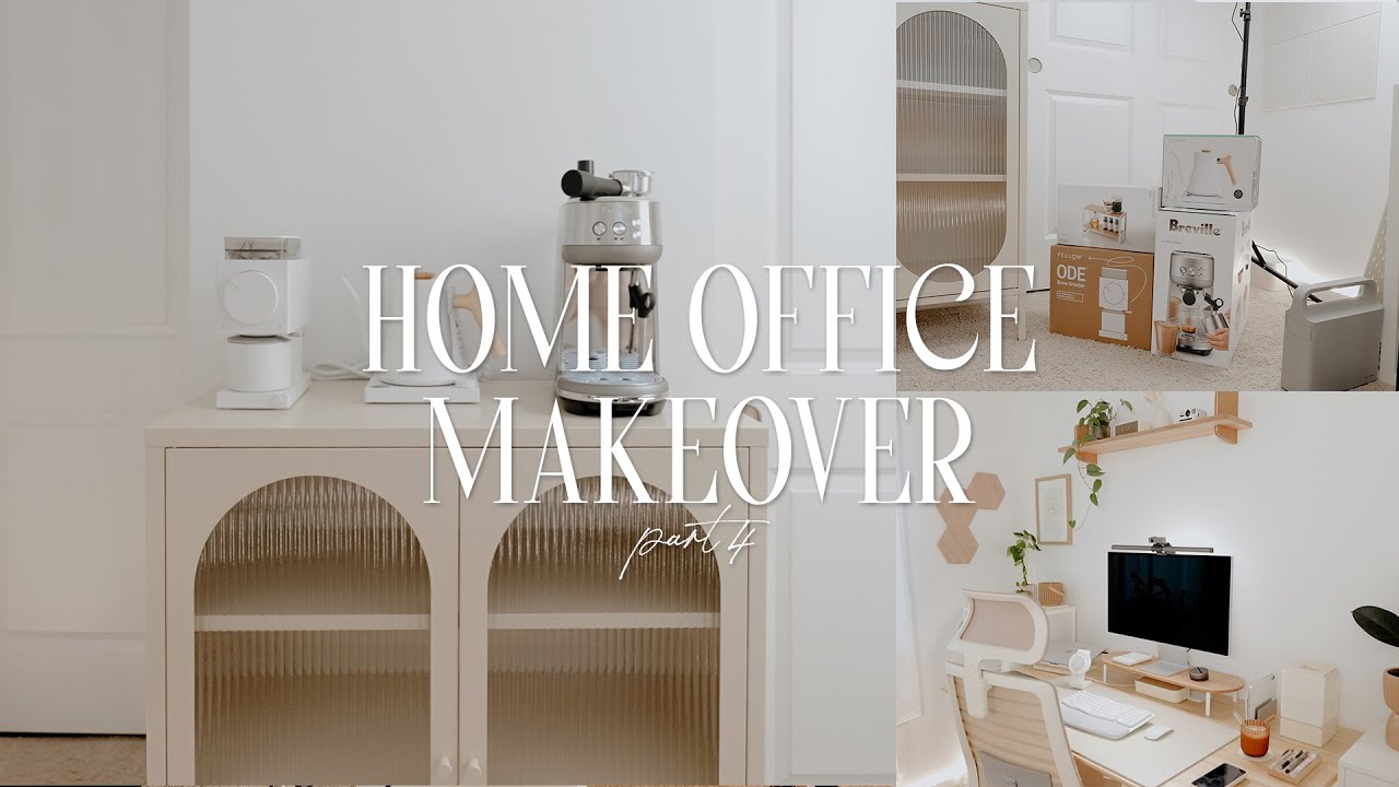Home Office Makeover | adding a coffee station, desk updates, fin