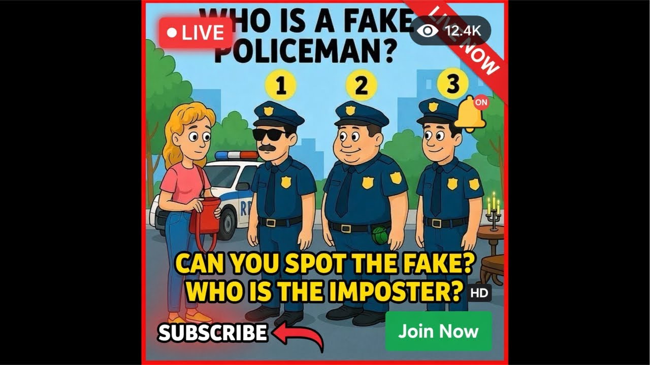 1 or 2 or 3? The Fake Policeman is Among Them… Can You Tell? LIVE NOW