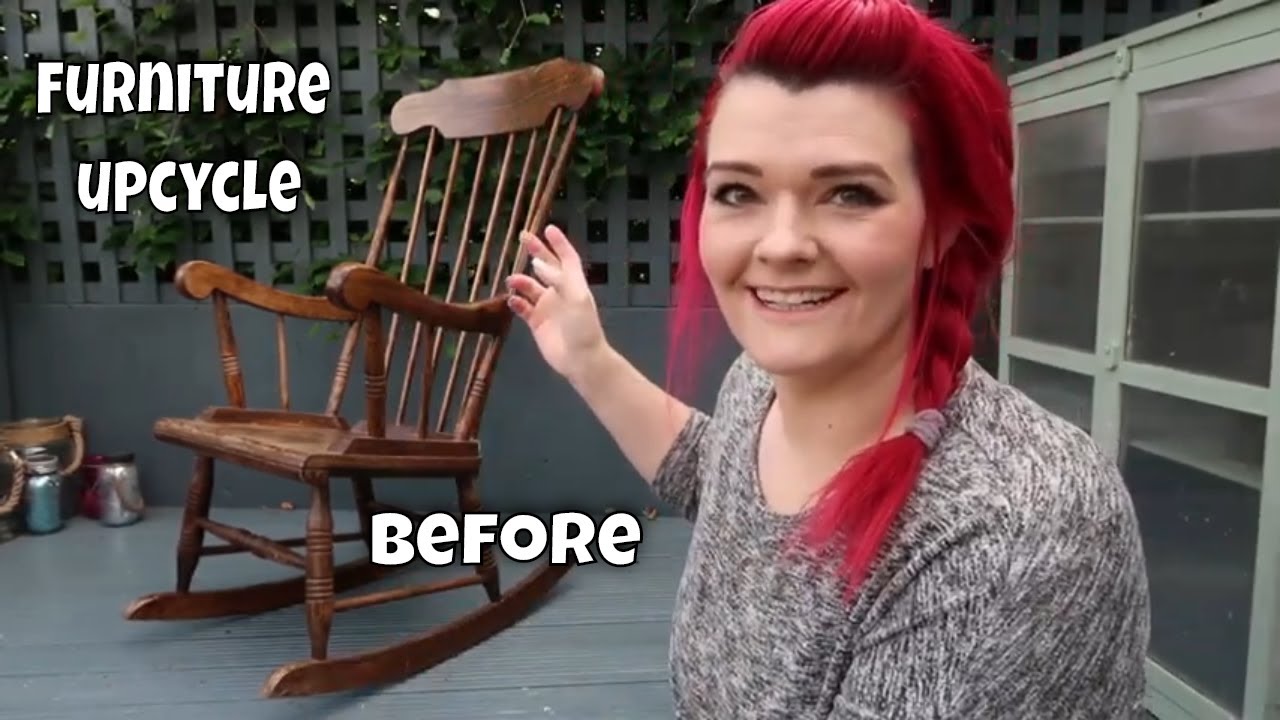 Rocking Chair UPCYCLE & Cushion painting / MoggyBoxCraft