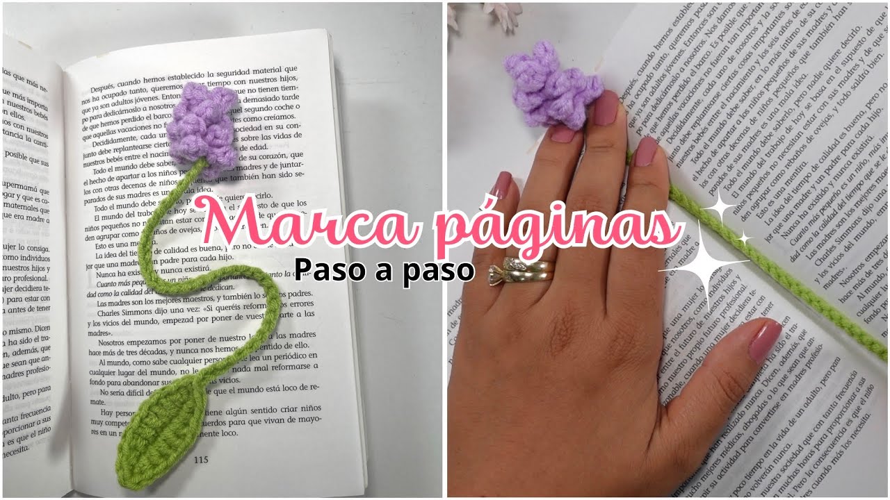 💡| 🌸Marcapaginas a crochet en forma de lavanda🌸 |Crochet 3D #crochet #bookmark #tutorial