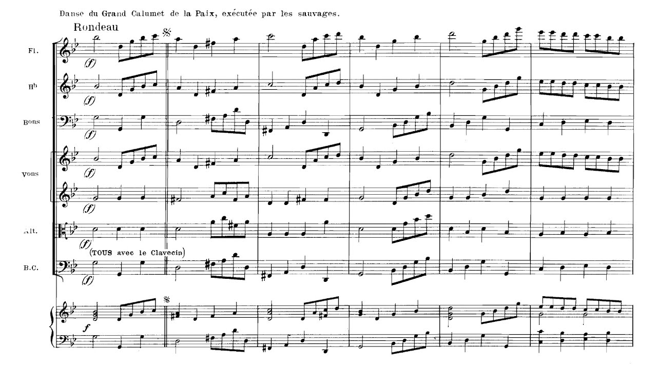 Rameau - 'Danse des sauvages' from 'Les Indes galantes' (Score)