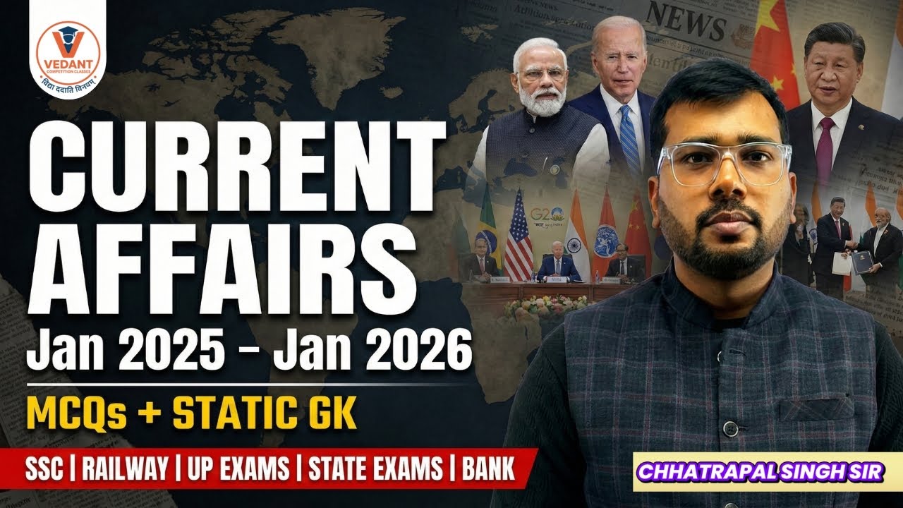 Current Affairs 2025–26 (Part 1) | Jan 2025–Jan 2026 | SSC Railway State Exams
