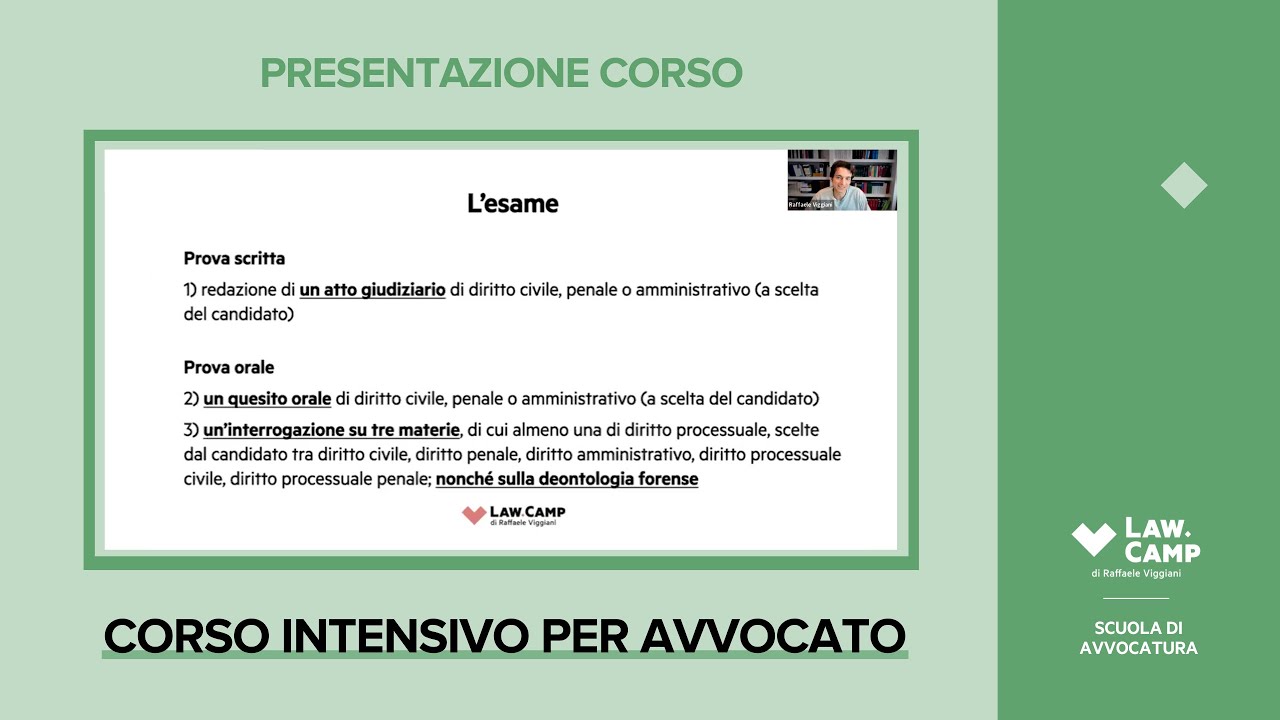 Presentazione Corso Intensivo per Avvocato 2024 - Law Camp