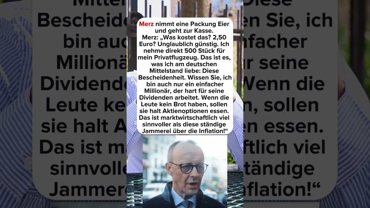 Merz erkl&auml;rt Inflation f&uuml;r Anf&auml;nger