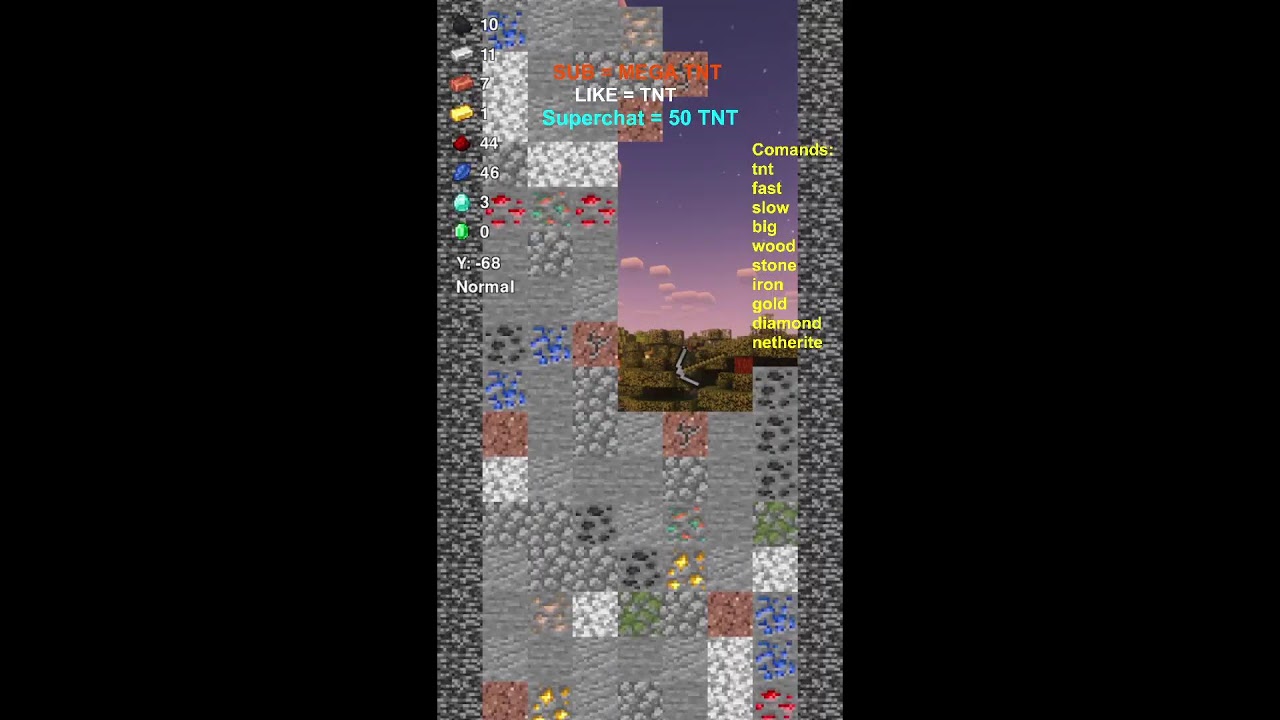 Minecraft Pickaxe Challenge 😱 Chat vs Minecraft TNT! #shorts #minecraftlive #shortslive