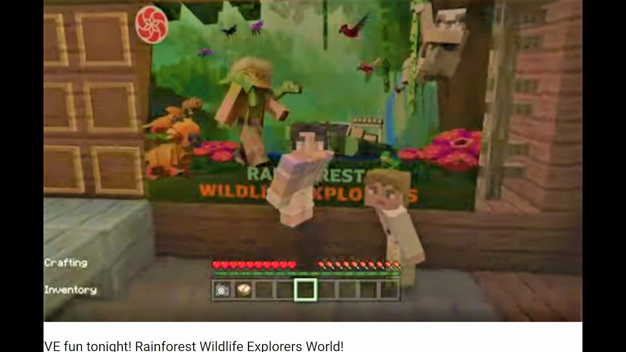 Kimmy& Daddy Minecraft LIVE fun tonight! Rainforest Wildlife Explorers World :) #minecraftbutterfly