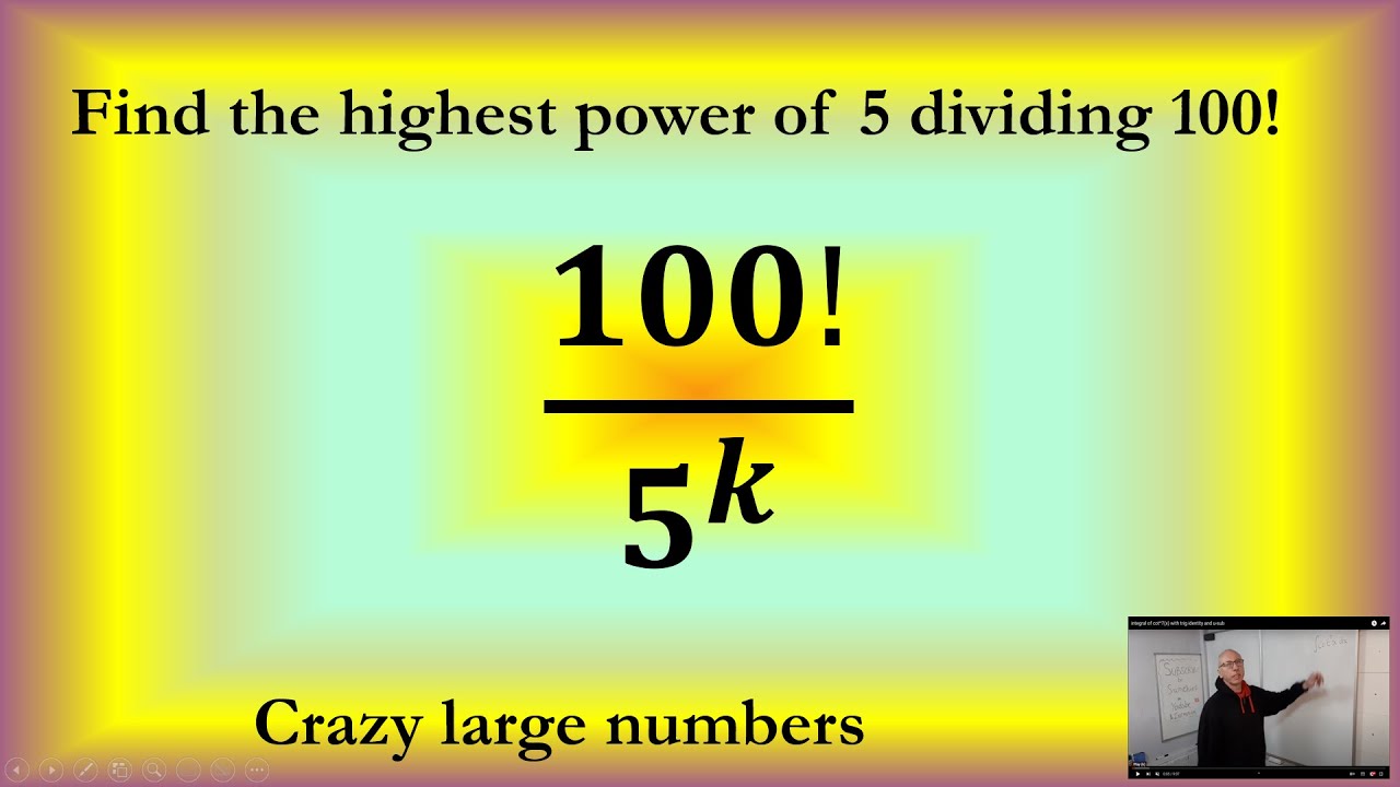 Use Legendres Formula for Highest Power of 5 Dividing 100!