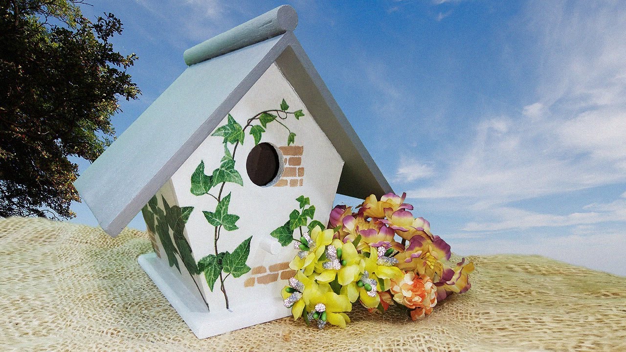 Casita para pájaros decorada - myba.es