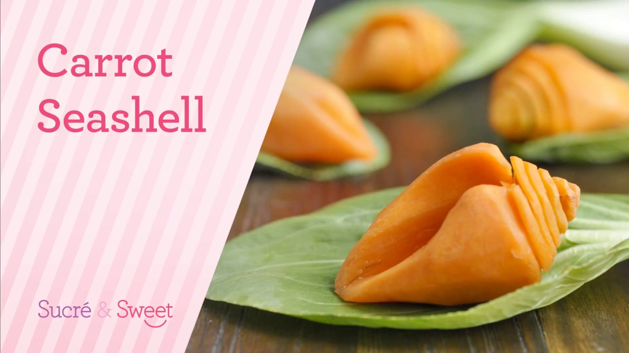 Carrot Garnish  / How To Carve a Carrot Seashell  (Vegetable Carving )