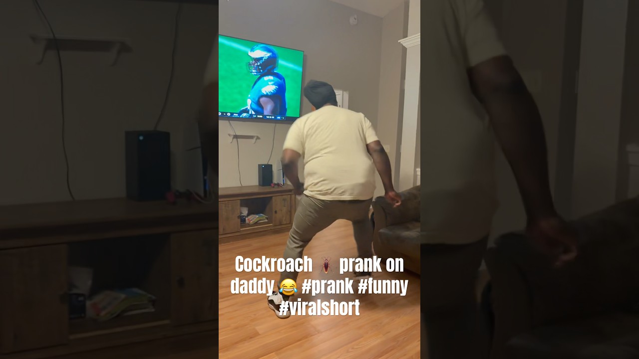 We did the Cockroach prank on daddy 😂 #funny #prank #viralshorts #live #family