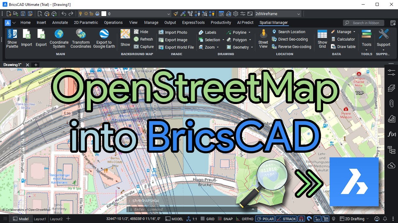 Import OpenStreetMap data into BricsCAD