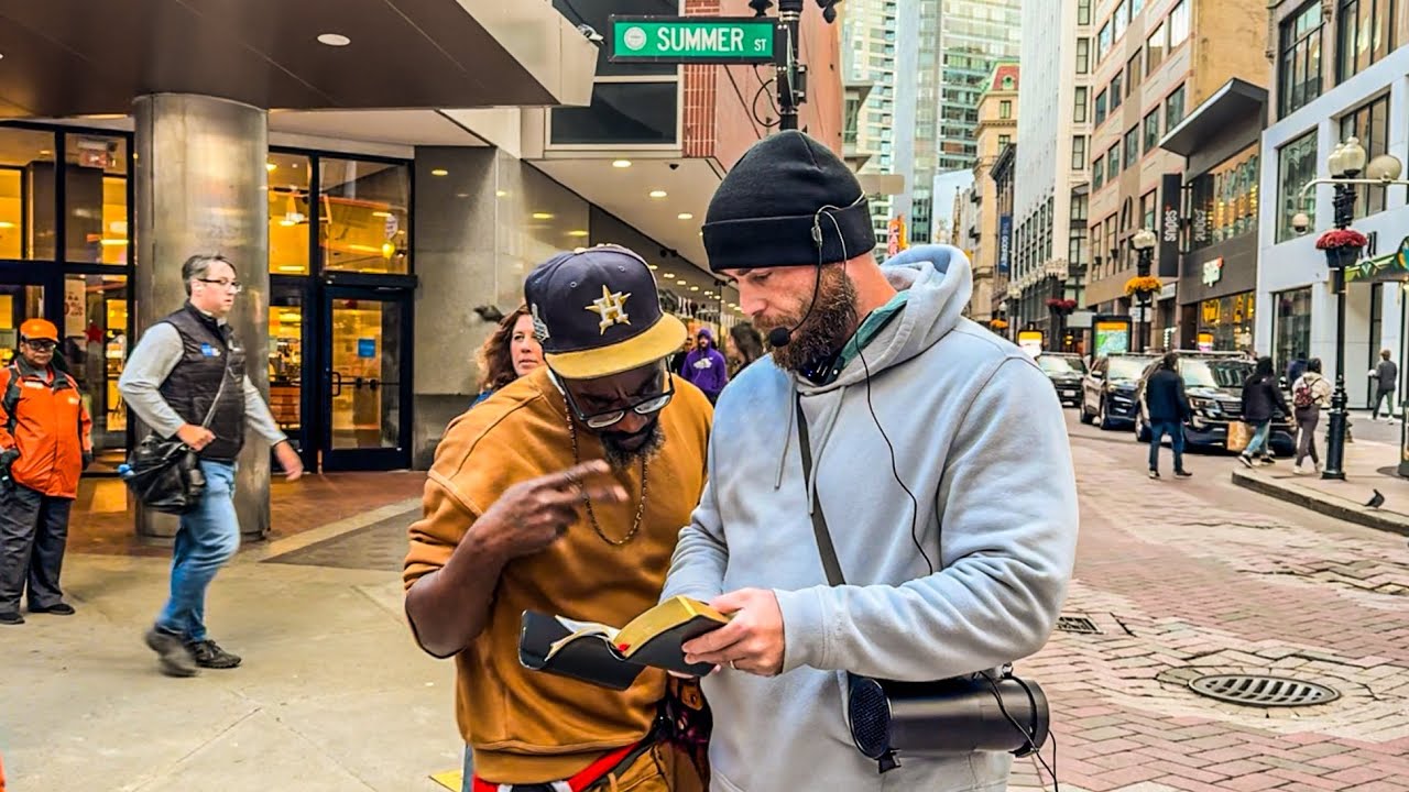 Mentally disturbed man insults God but can’t stop listening | Later receives prayer | Boston, MA