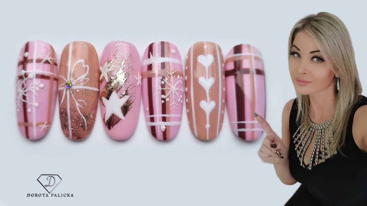 Quick and Easy Christmas nail art. Easy Xmas nail designs.