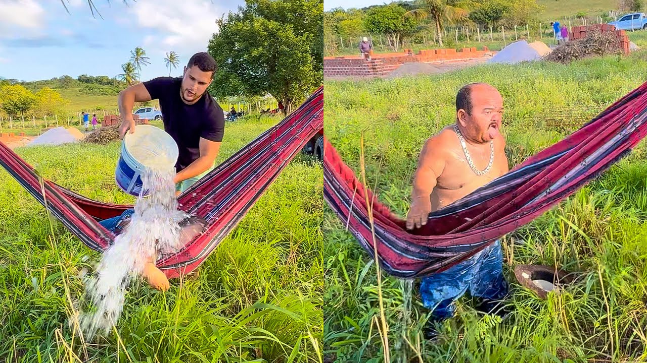 LEÔNCIO ACORDA PILILIU NO SUSTO COM BALDE DE GELO (TROLAGEM) 🤣 | PILILIU DA RESENHA