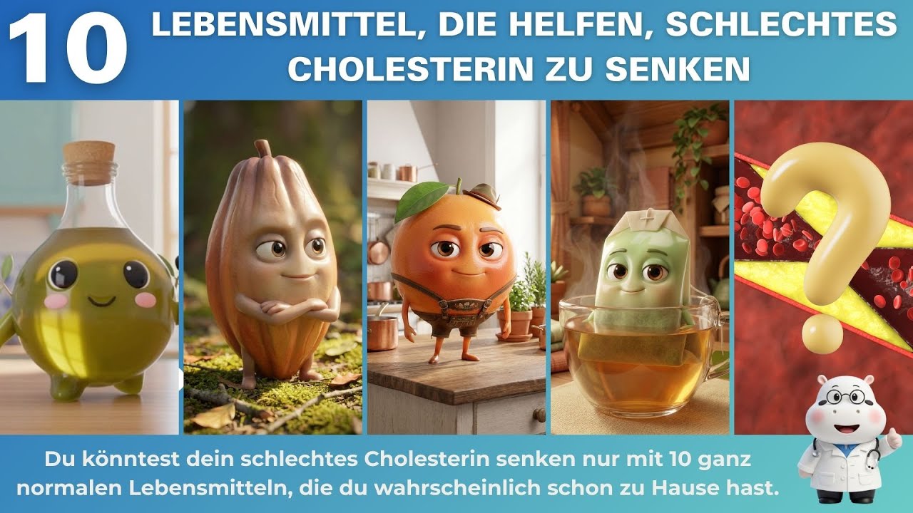 [3D Animation] Top 10 gesunde Lebensmittel für niedrigeres LDL-Cholesterin